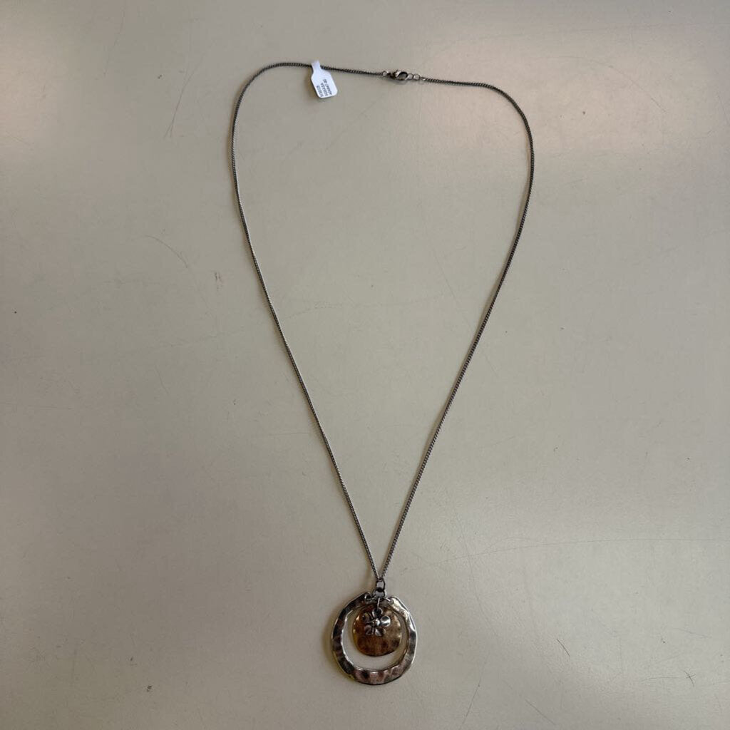 Silver Long Pendant Necklace