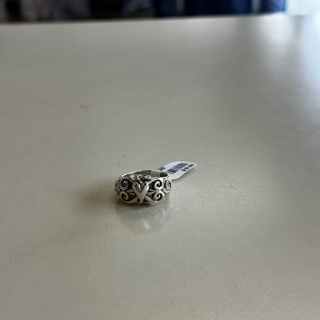 Vintage Sterling Silver Heart Ring 7