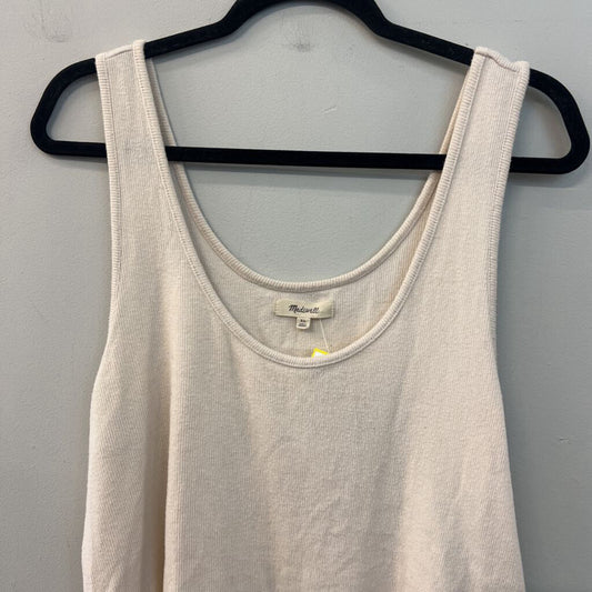 Madewell Cream Ribbed Cropped Tank Top Extra Large