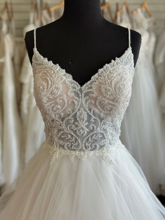Stella York Ivory Beaded Bodice A Line Bridal Gown 14
