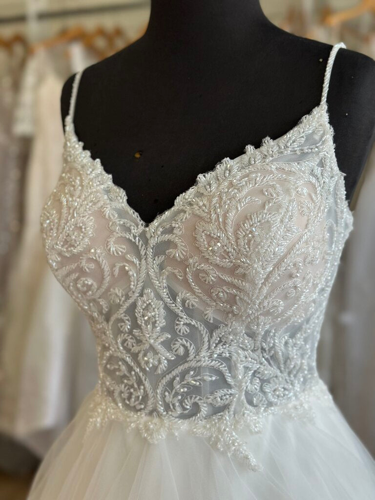 Stella York Ivory Beaded Bodice A Line Bridal Gown 14