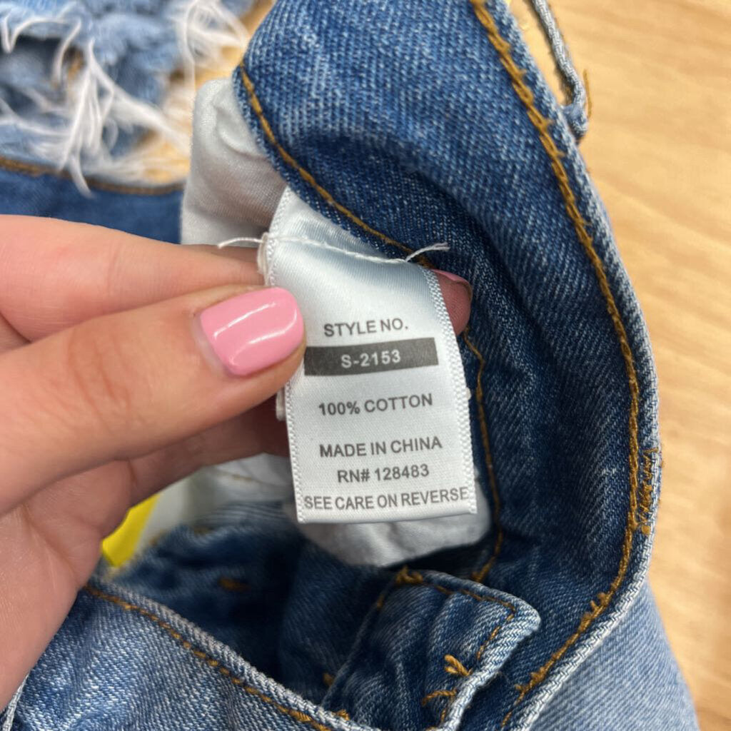 Litz Medium Wash Micro Denim Skirt Small