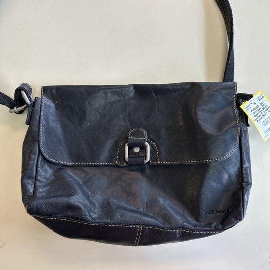 Jack Georges Black Leather Crossbody Purse