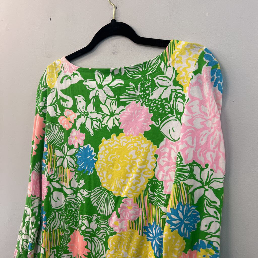 Lilly Pulitzer Green/ Multi Print Long Sleeve Top Medium
