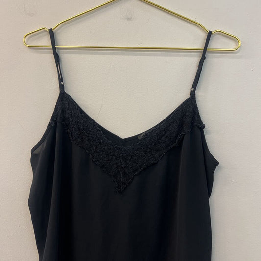Ann Taylor Black Lace Trim Tank Top Large