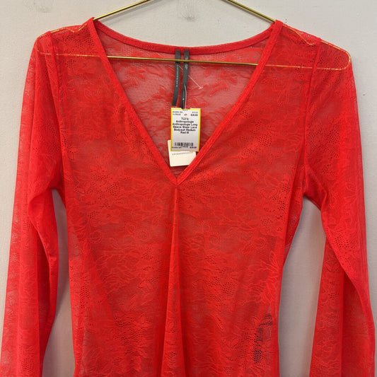 Anthropologie Long Sleeve Sheer Lace Bodysuit Medium