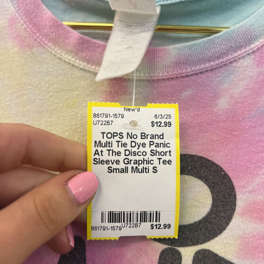 Multi Tie Dye Panic At The Disco Short Sleeve Graphic Tee Small