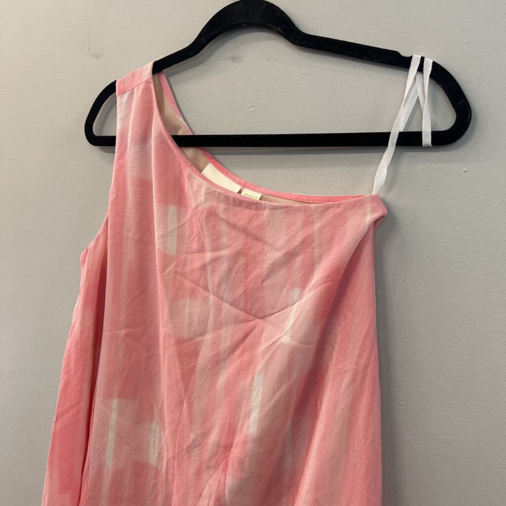 Maeve Pink Print One Shoulder A Symmetrical Dress 0 Anthropologie
