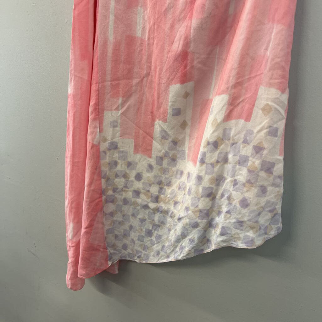 Maeve Pink Print One Shoulder A Symmetrical Dress 0 Anthropologie