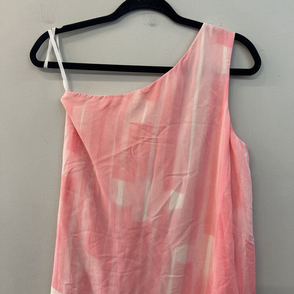 Maeve Pink Print One Shoulder A Symmetrical Dress 0 Anthropologie