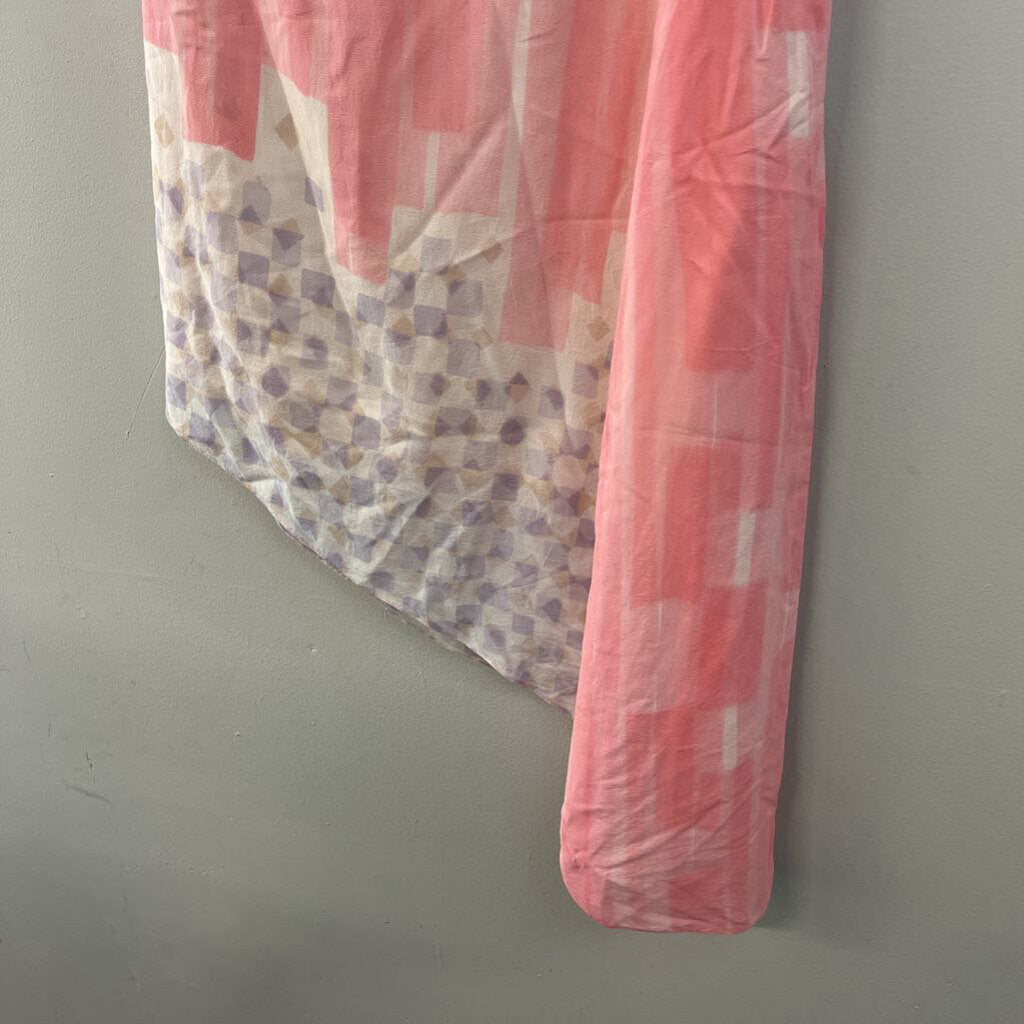 Maeve Pink Print One Shoulder A Symmetrical Dress 0 Anthropologie