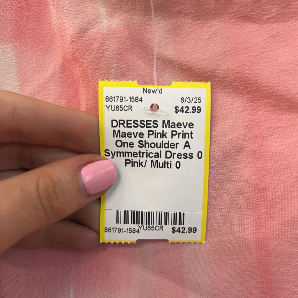 Maeve Pink Print One Shoulder A Symmetrical Dress 0 Anthropologie