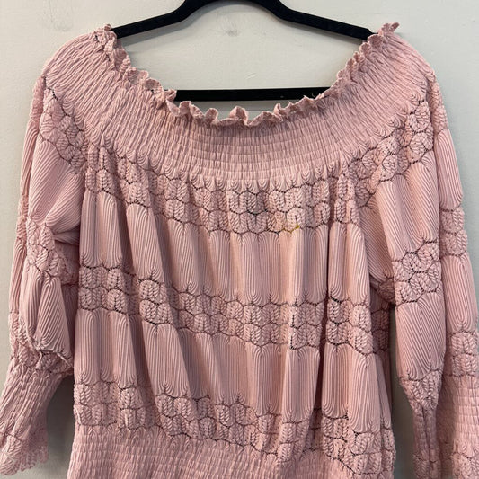 Coco Carmen Pink Lace Detail Off Shoulder Top XXL