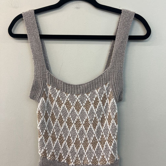 Intimately Free People Grey/ Brown Diamond Print Romper Extra Small