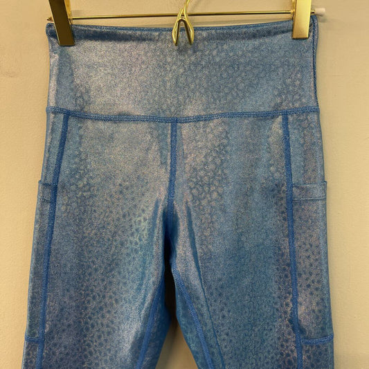 Zyia Blue Iridescent Print Cropped Athletic Leggings 2
