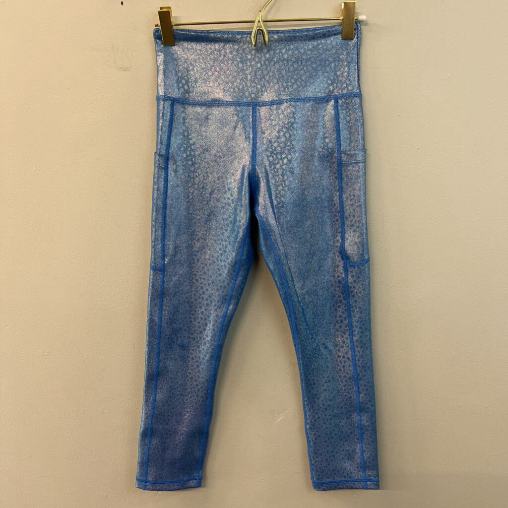 Zyia Blue Iridescent Print Cropped Athletic Leggings 2