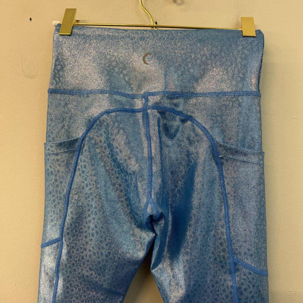 Zyia Blue Iridescent Print Cropped Athletic Leggings 2