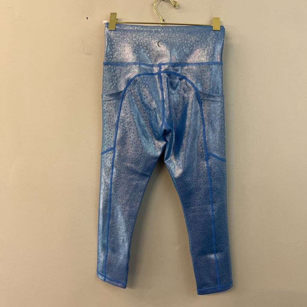 Zyia Blue Iridescent Print Cropped Athletic Leggings 2