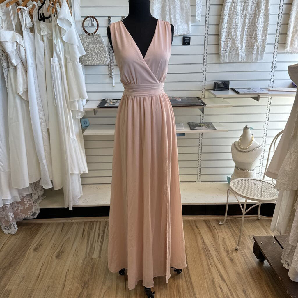 Lulus V-Neck Chiffon Bridesmaid Dress Large