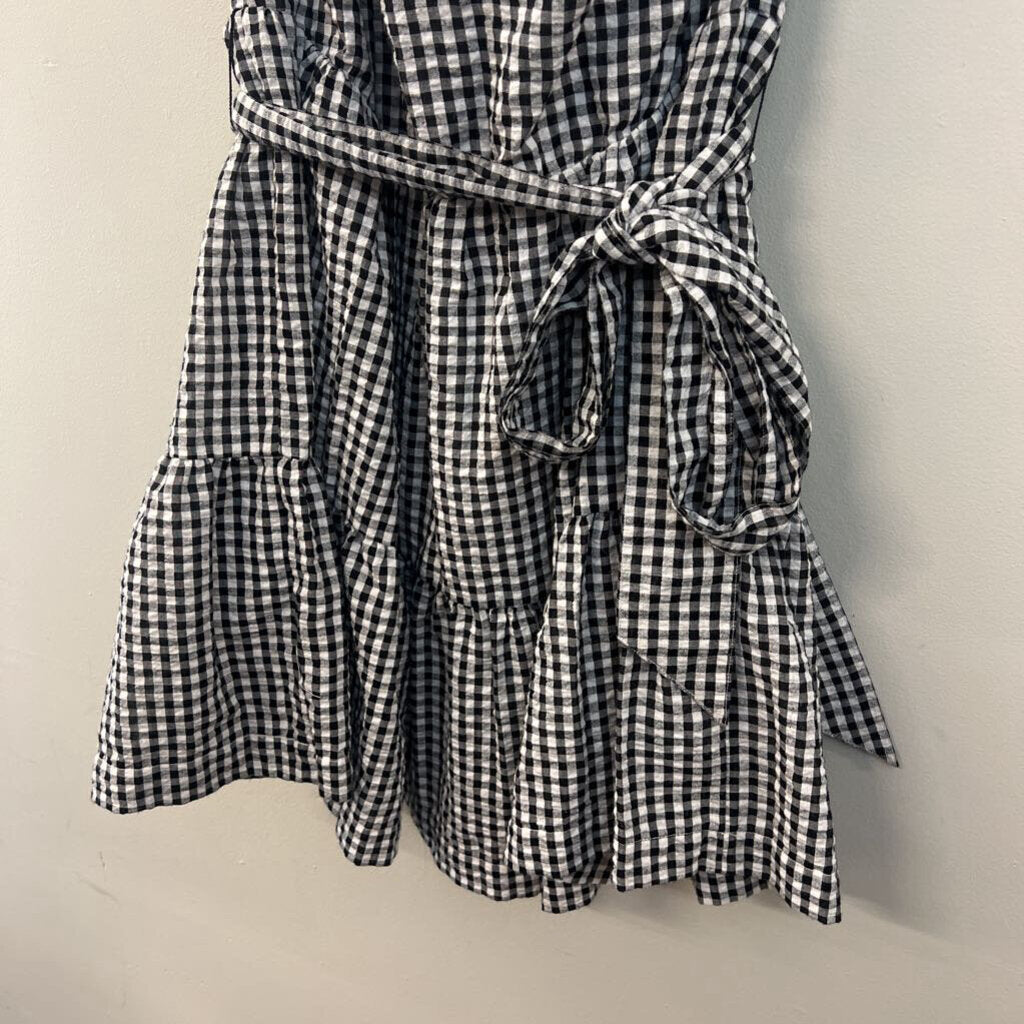 Vineyard Vines Black/ White Gingham One Shoulder Dress 16