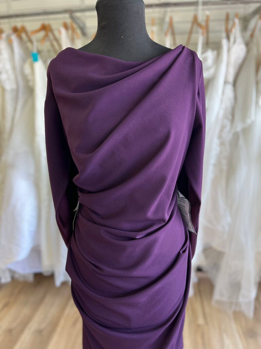NWT Betsy & Adam Cowl Neck Cape Cocktail Dress 12