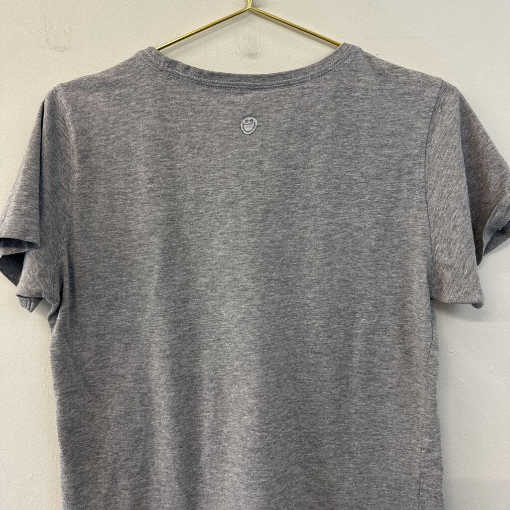 Life Is Good Grey Flower Short Sleeve Graphic Tee Medium