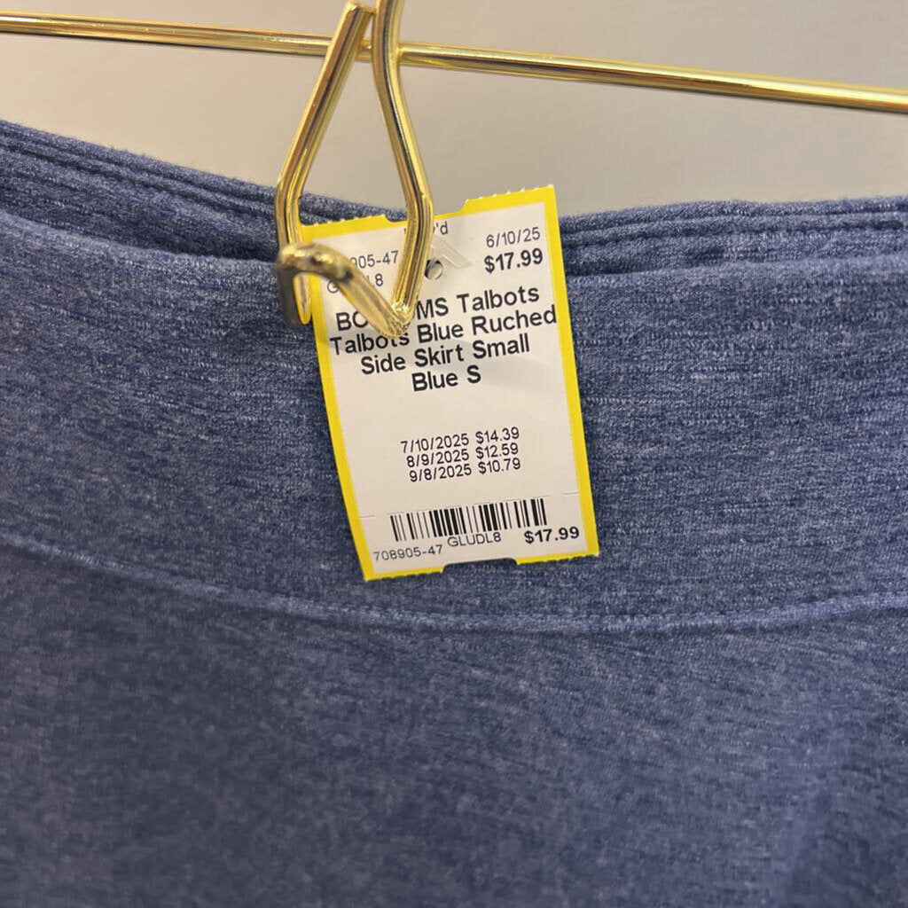 Talbots Blue Ruched Side Skirt Small