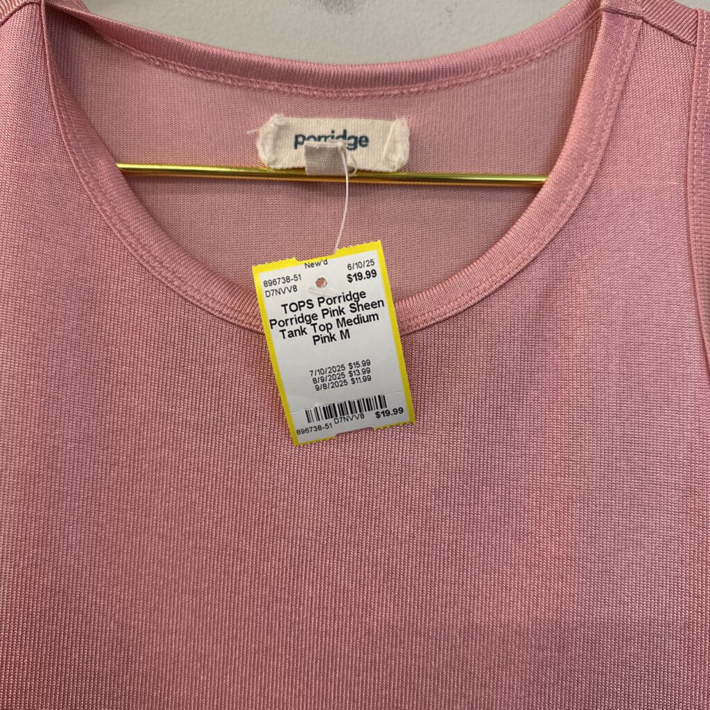 Porridge Pink Sheen Tank Top Medium
