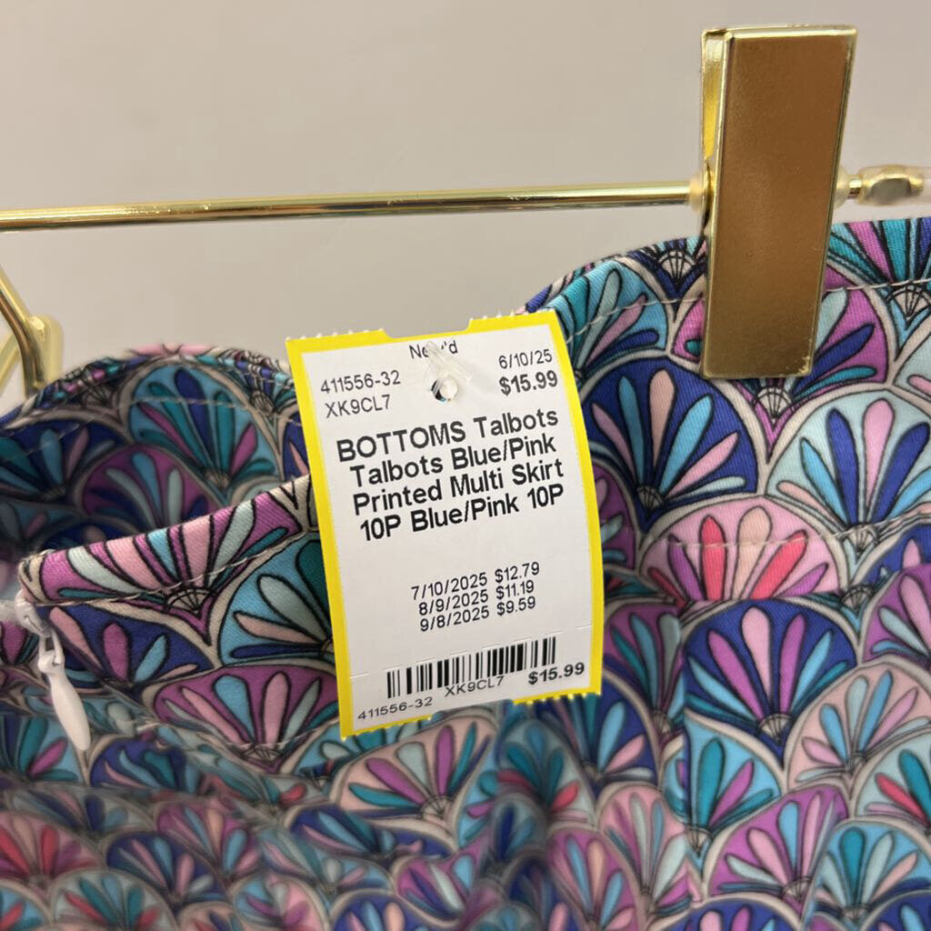 Talbots Blue/Pink Printed Multi Skirt 10P