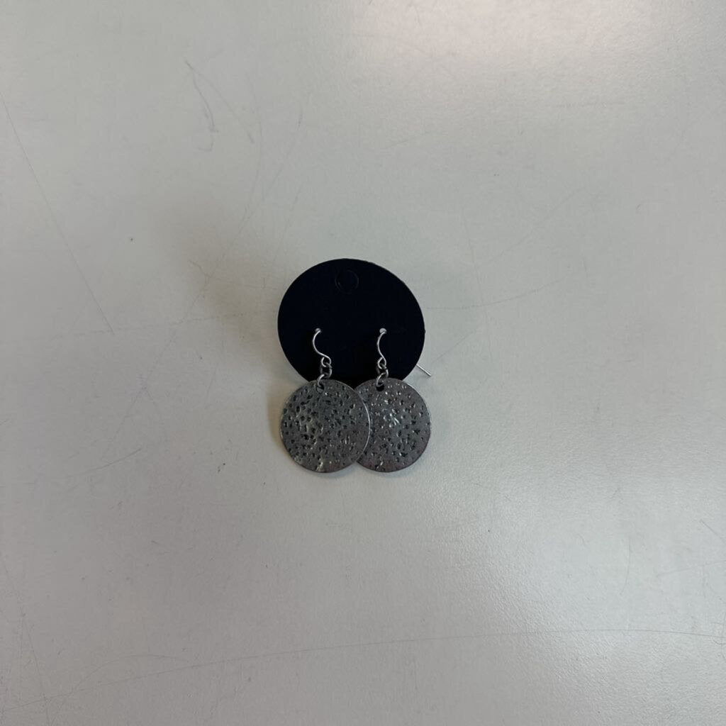 Hammered Silver Circle Earrings