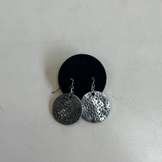 Hammered Silver Circle Earrings