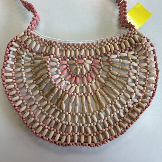 Brown/ Pink Wood Beaded Purse
