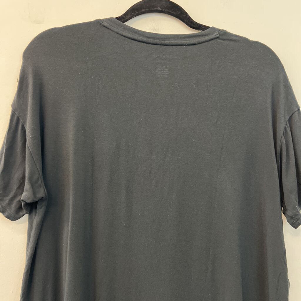American Eagle Black V Neck Short Sleeve Top Extra Small