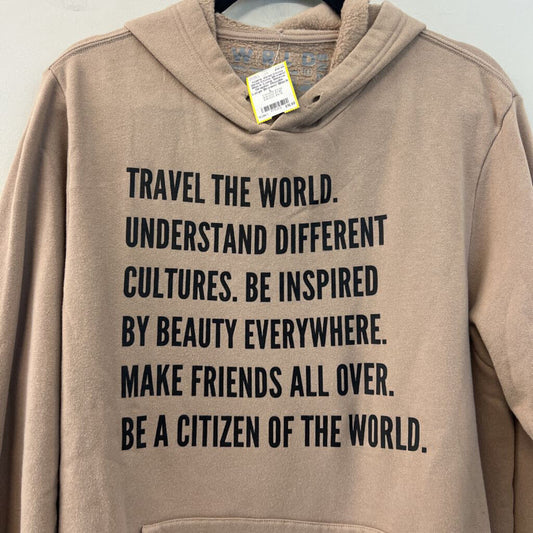 Wrld Ctzns Brown/ Black Long Sleeve Graphic Hoodie Large
