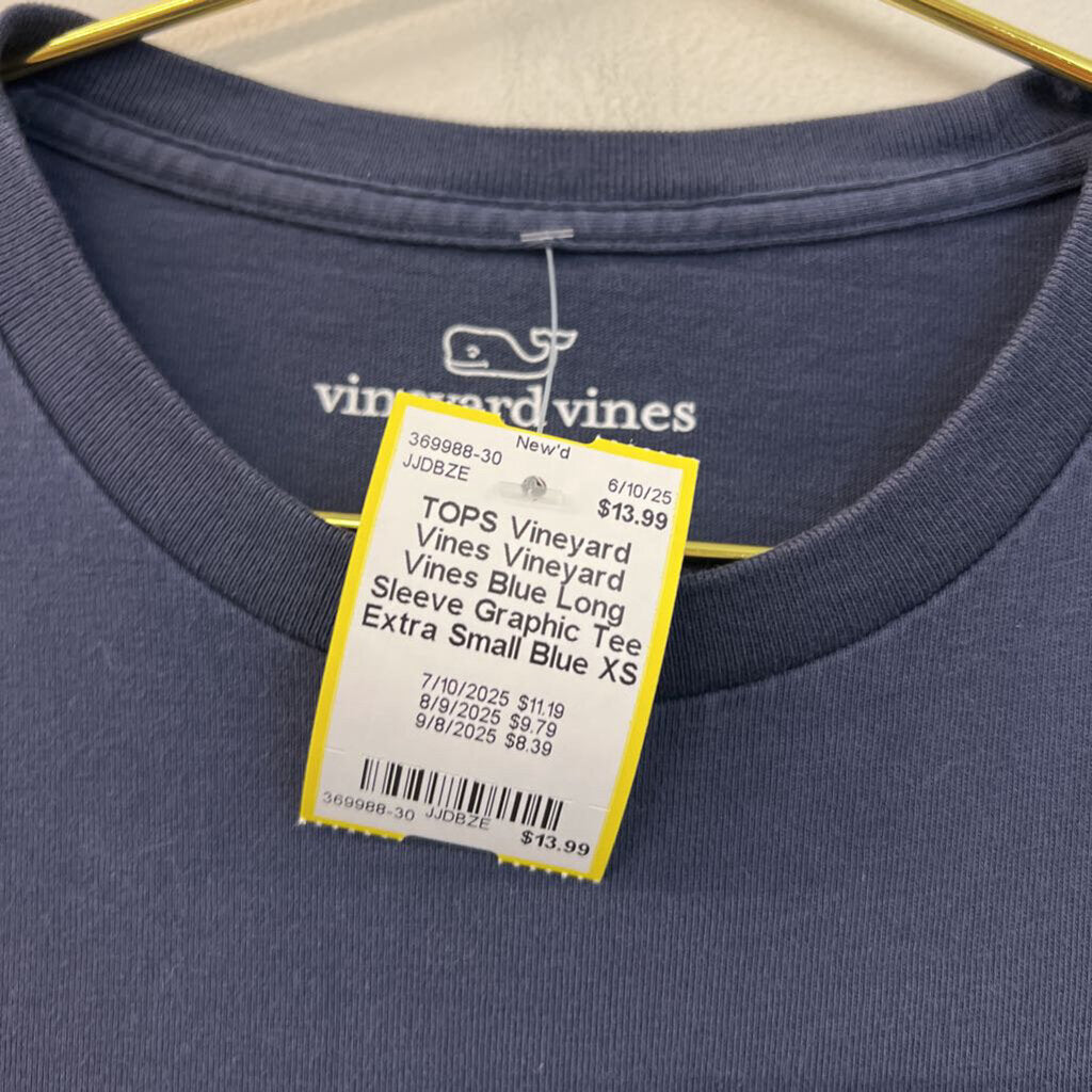 Vineyard Vines Blue Long Sleeve Graphic Tee Extra Small