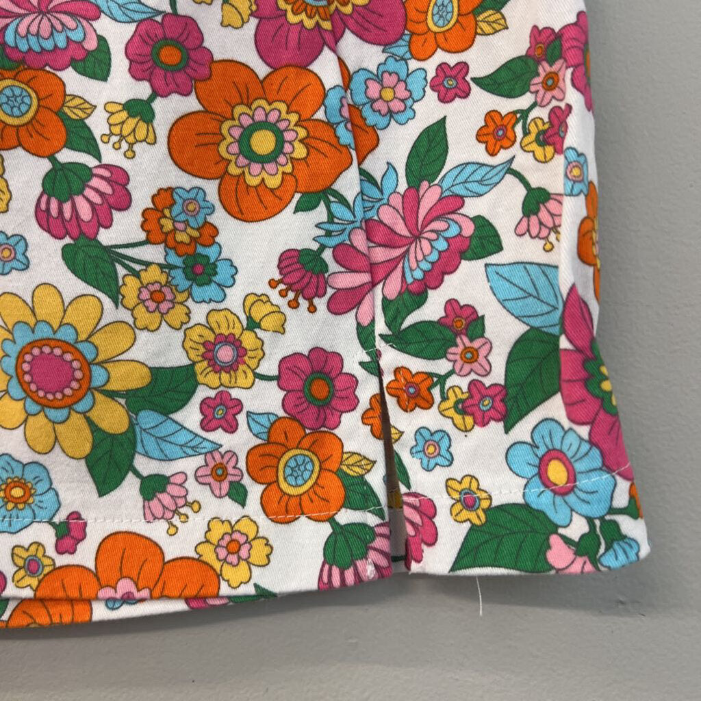 Love on a Hanger White/ Multi Retro Flower Print Skirt 1