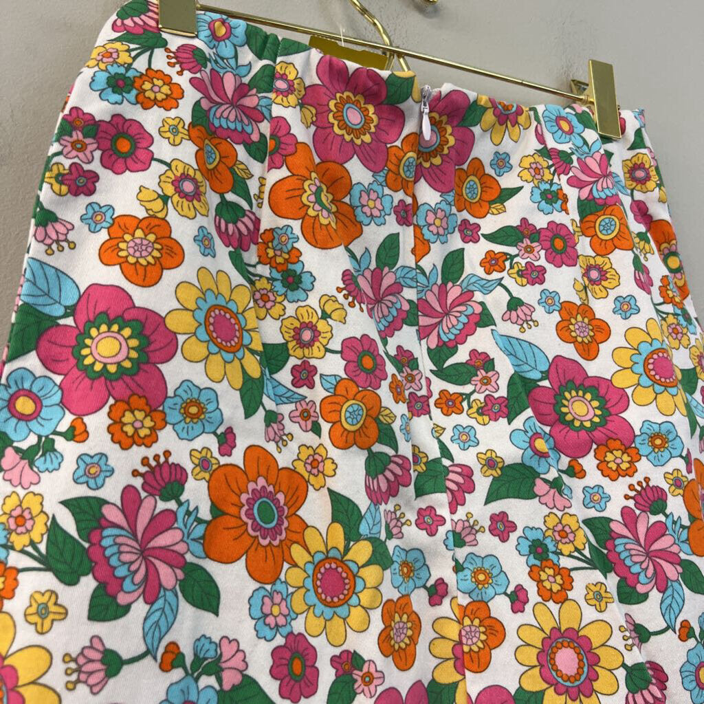 Love on a Hanger White/ Multi Retro Flower Print Skirt 1