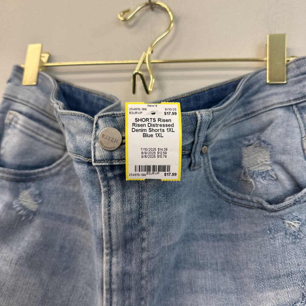 Risen Distressed Denim Shorts 1XL