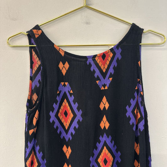 LA Hearts Black/ Multi Print Tank Top Extra Small