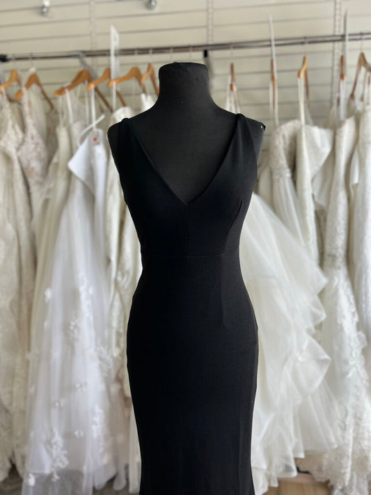 Lulus Black V Neck Long Formal Dress Extra Small