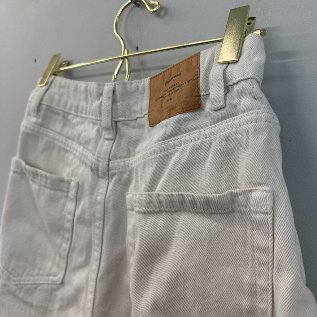 Stradivarius Cream Denim High Waisted Shorts 2