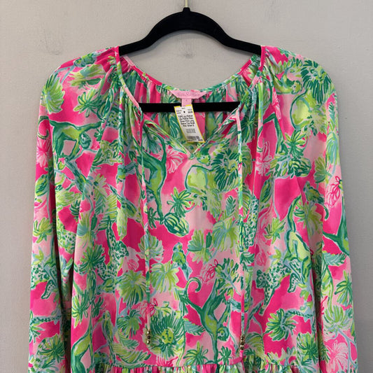 Lilly Pulitzer Pink/ Green Print Long Sleeve Top Small
