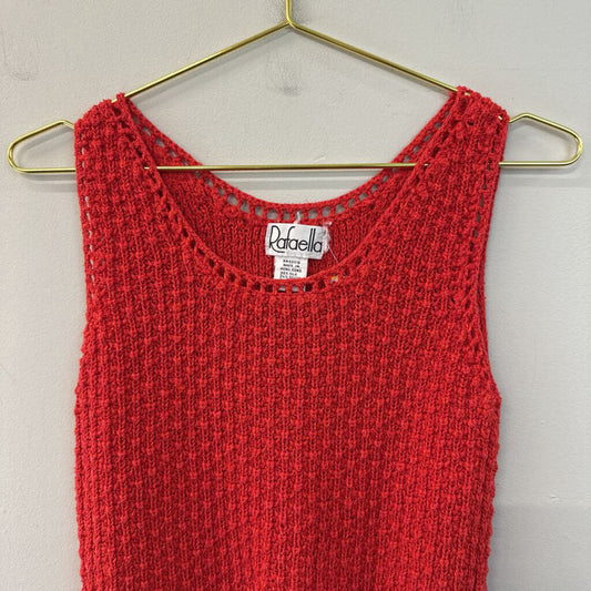 Vintage Rafaella Red Knit Sweater Tank Top Small