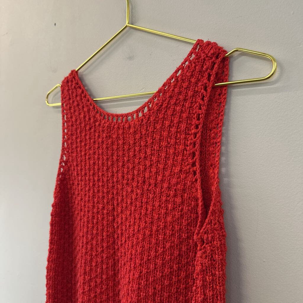 Vintage Rafaella Red Knit Sweater Tank Top Small