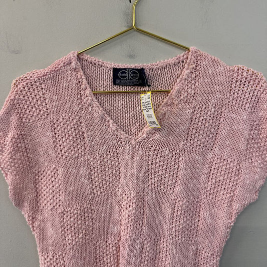 Vintage David Brett Pink Short Sleeve Sweater Top Medium