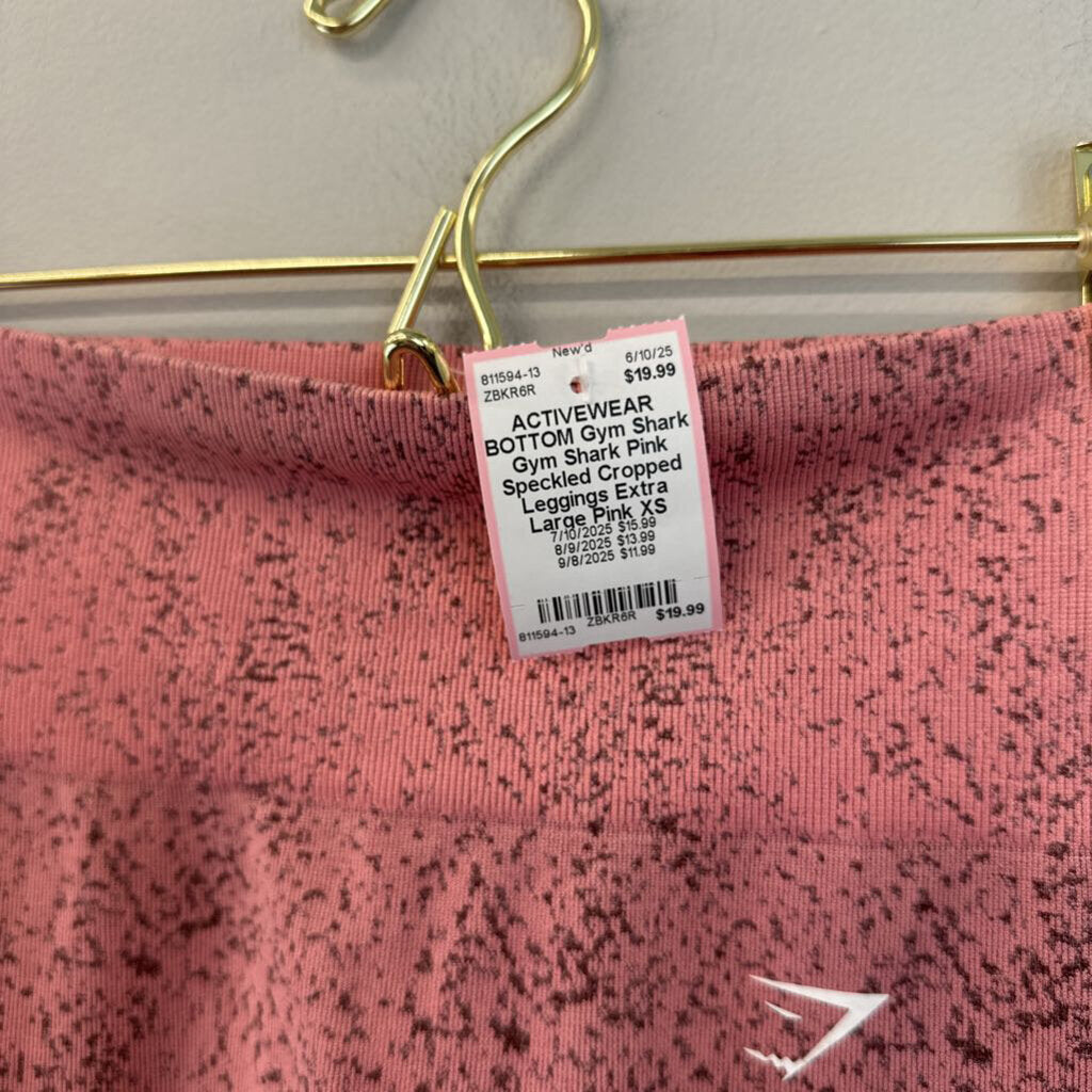 Gym Shark Pink Speckled Cropped Leggings Extra Large