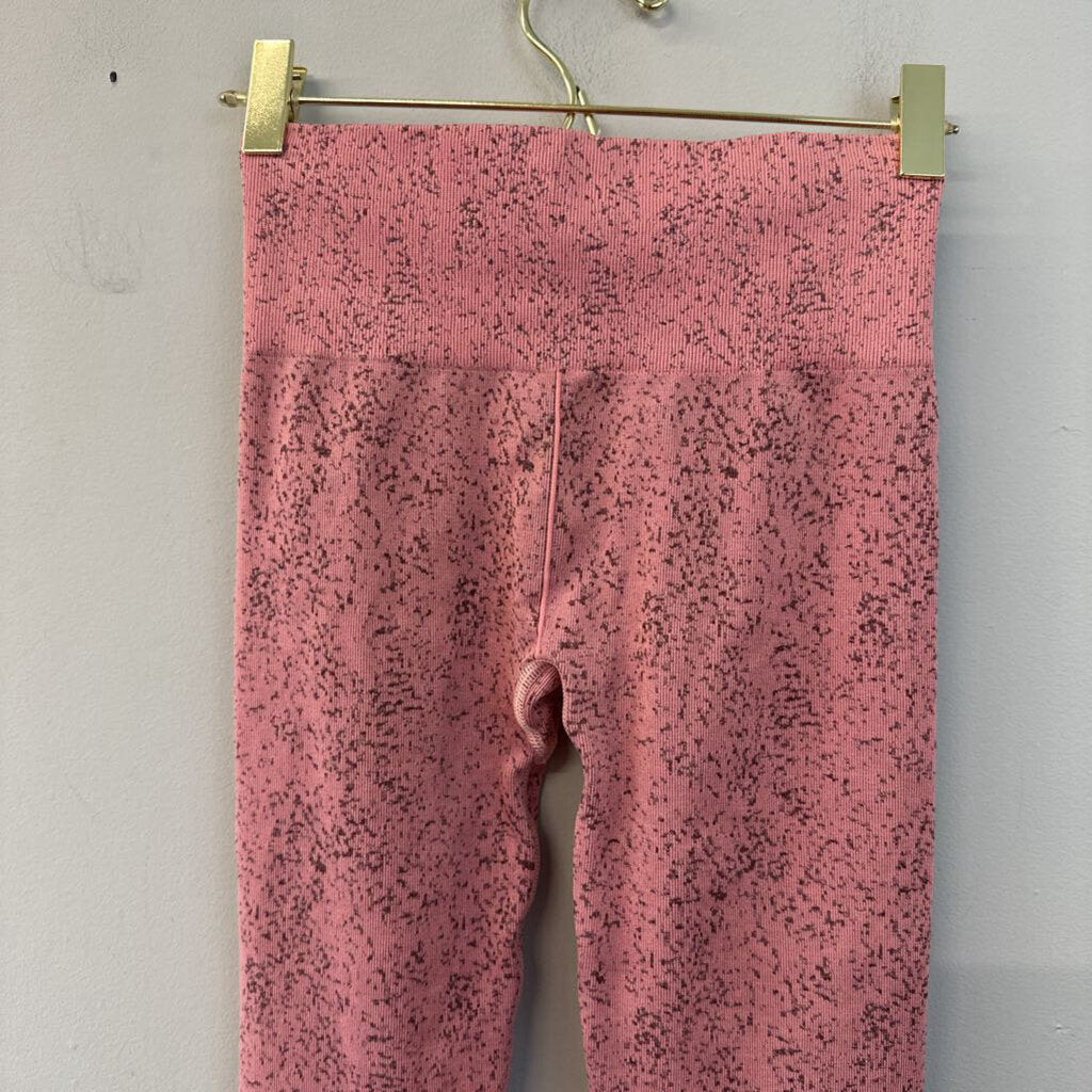 Gym Shark Pink Speckled Cropped Leggings Extra Large