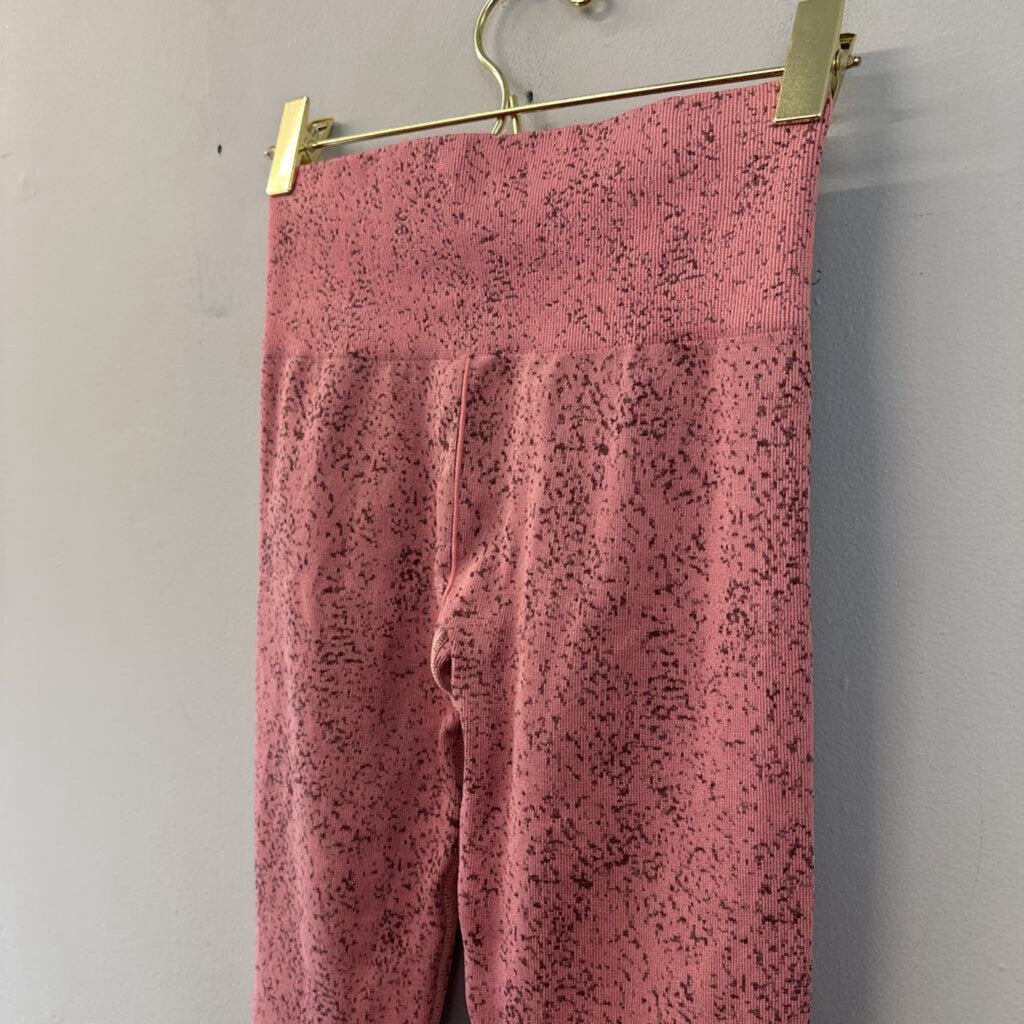 Gym Shark Pink Speckled Cropped Leggings Extra Large