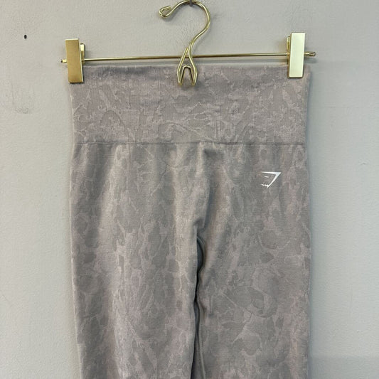 Gym Shark Grey Patterned Cropped Leggings Extra Large