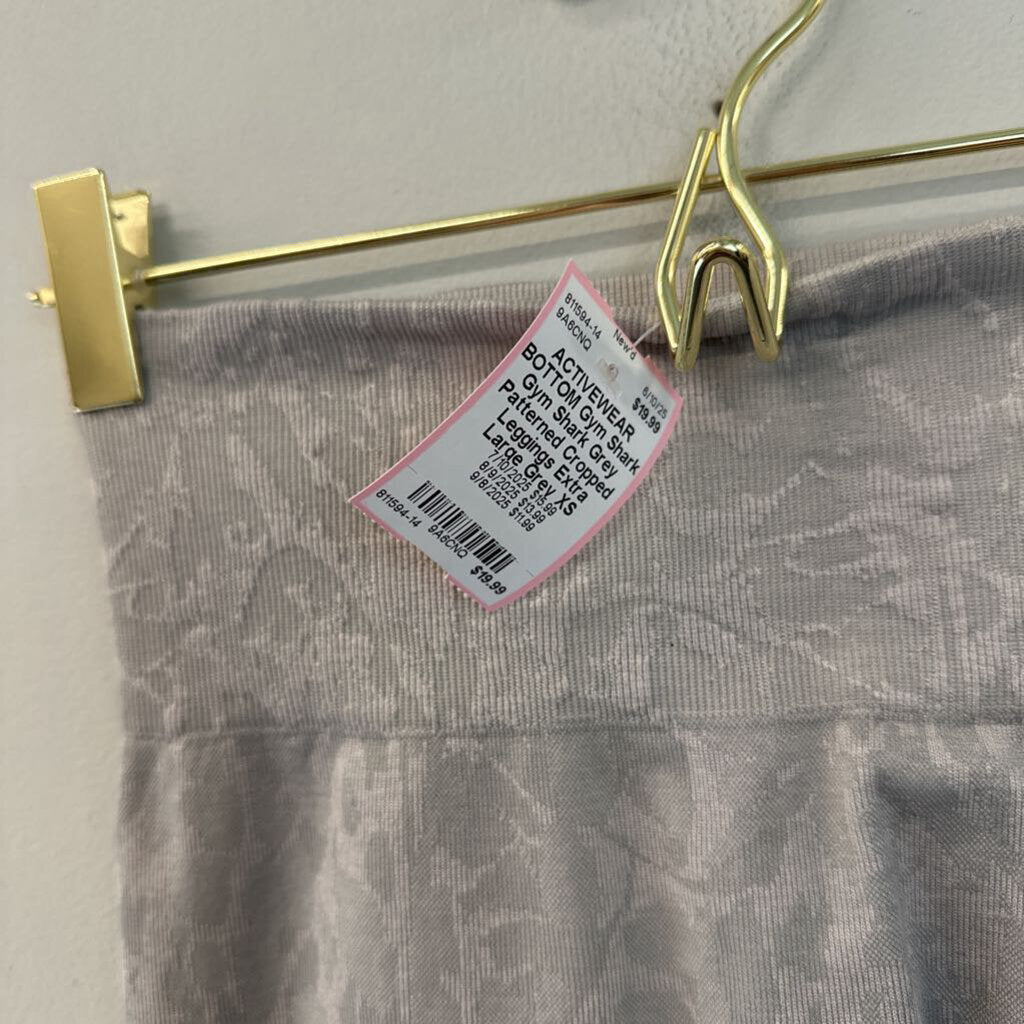 Gym Shark Grey Patterned Cropped Leggings Extra Large